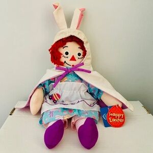 Dankin 2000 Raggedy Ann "Easter" Plush Rag Doll Embroidered Face 14" Applause